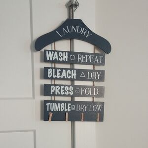 Navy Laundry Room Hanging Sign